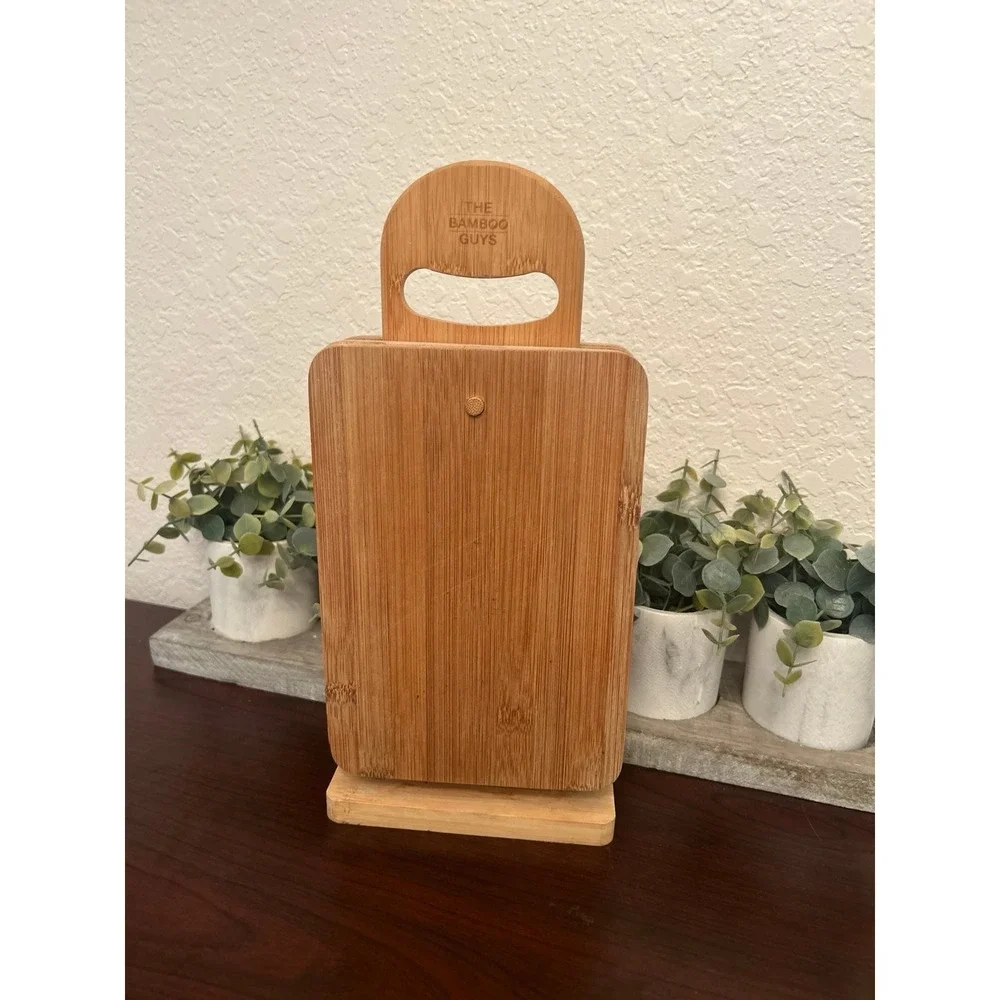 The Bamboo Guys Cutting Board Set for Kitchen Small Boards with Holder Serving